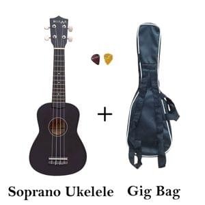 Belear FT-UK-21 Spruce Black Soprano Ukulele With Bag